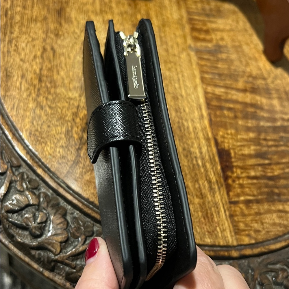 Kate Spade Black Zip Wallet Saffiano Leather - Picture 5 of 13